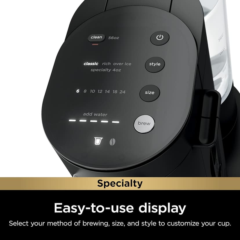 Ninja | Coffee Maker | Single Serve |Brew with Coffee Pods & Grounds| Compatible with K-Cup Coffee Pods | 4 Brew Styles, up to 24oz Cup Sizes & 56oz Removable Reservoir | Black | PB051