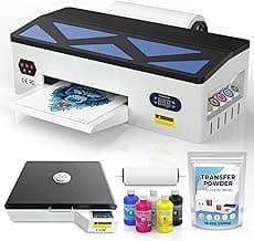 Godora L1800 DTF Printer - A3 DTF Transfer Printing Machine, Direct to Film Printer with White Ink Circulation System, DIY Print for Dark and Light Clothing(L1800+Oven)