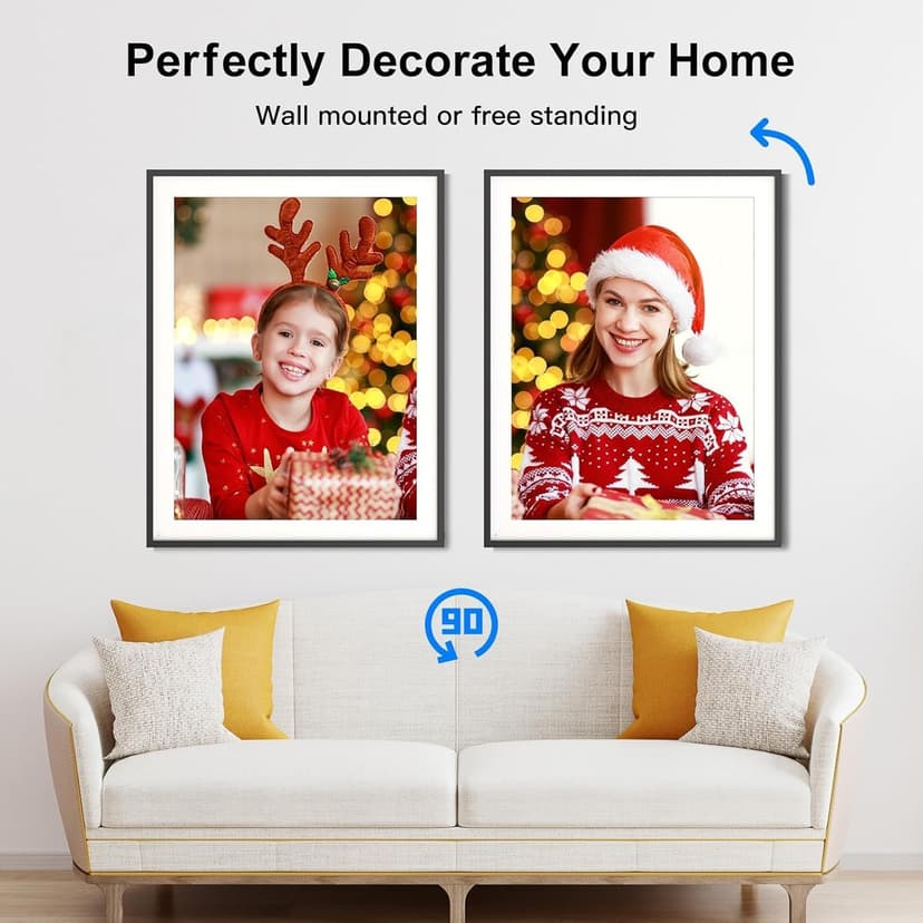 19-inch Digital Picture Frame Large-Photo-Frame - 64GB Dual-WiFi Digital Frame, Light Sensor, Full Function, Sharing Photos Videos via App or Email Instantly, Unlimited Cloud Storage, Wall Mountable