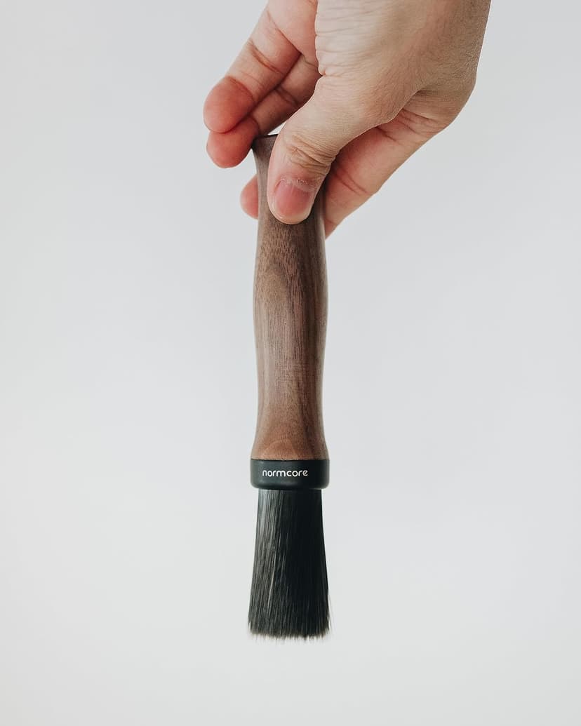 Normcore Barista Brush - Coffee Cleaning Brush - Genuine American Walnut Wood Handle Espresso Brush Cleaner - Coffee Bar Brush Espresso Grinder Brush - Coffee Cleaning Tool