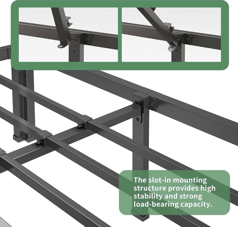 NKZ 14 Inch King Bed Frame, Sturdy Metal Platform with Round Corner Legs, 3,500 lbs Heavy Duty Steel Slat Support, Easy Assembly, Noise Free, No Box Spring Needed