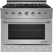 NXR SC3611 36" 5.5 cu.ft. Pro-Style Natural Gas Range with Convection Oven, Stainless Steel