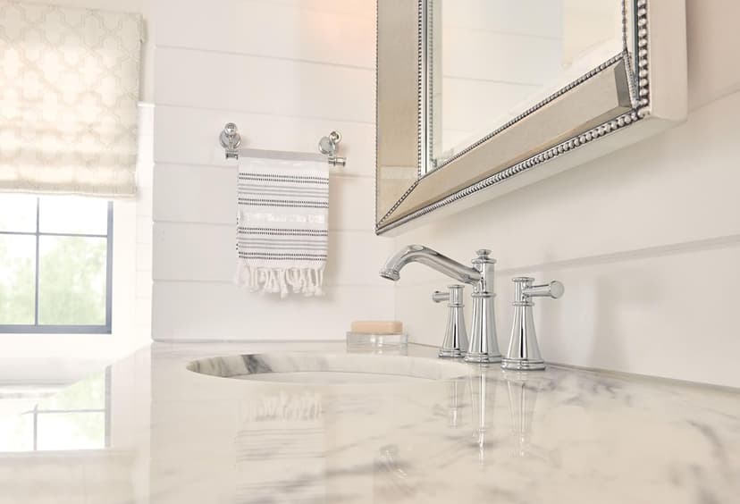 Moen Belfield Chrome Two-Handle 8-Inch Widespread Bathroom Faucet Trim Kit, Valve Required, T6405