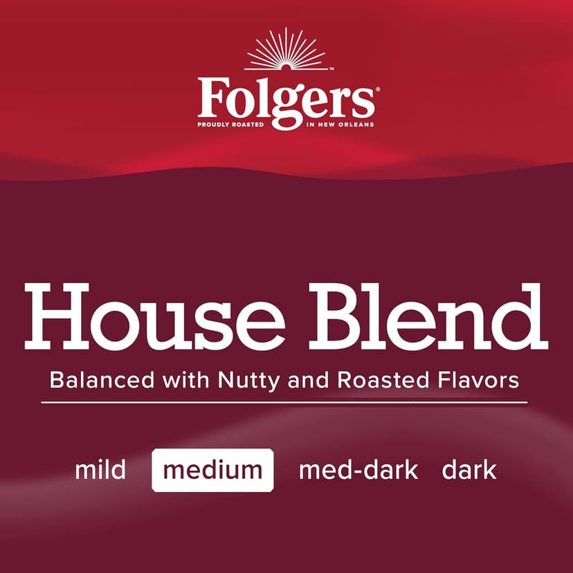 Folgers House Blend Medium Roast Ground Coffee, 25.9 Ounce (Pack of 6)