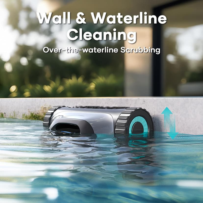 AIPER Scuba S1 Cordless Robotic Pool Cleaner, Wall & Waterline & Floor Cleaning, Smart Navigation, Superior Mobility, Four Cleaning Modes, for Inground Pools up to 1600 sq.ft (Renewed)
