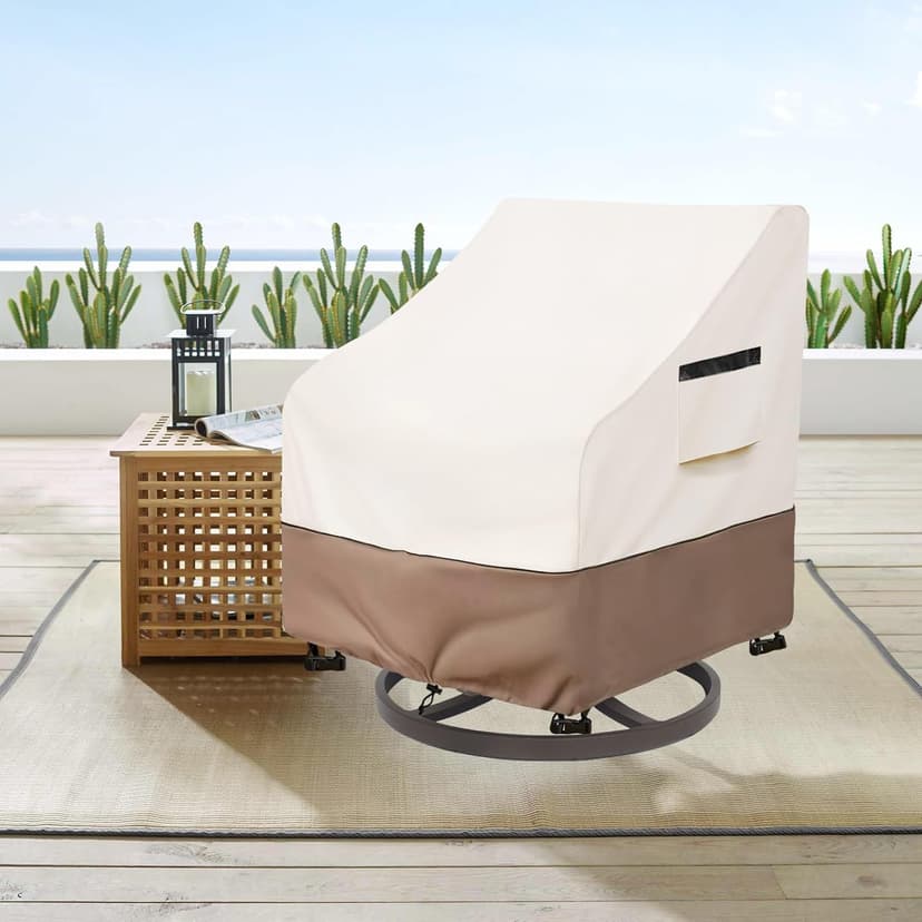Patio Chair Covers Waterproof Patio Furniture Covers, 33W x 35D x 36H Inches Swivel Outdoor Chair Cover 2 Pack (Beige)