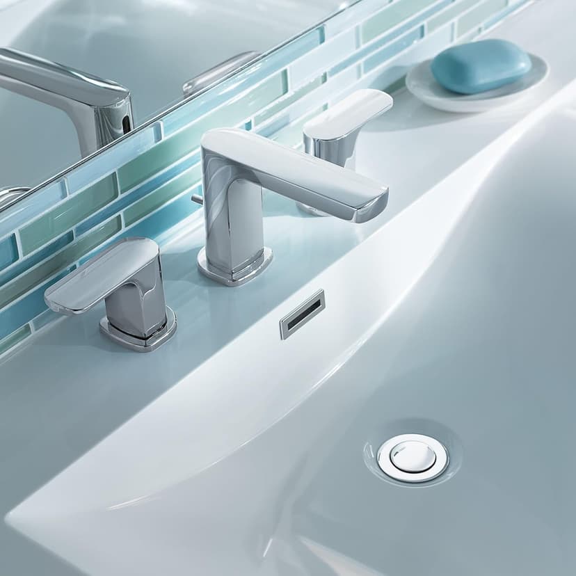 Moen Rizon Chrome Two-Handle Widespread Bathroom Faucet, Valve Required, T6920