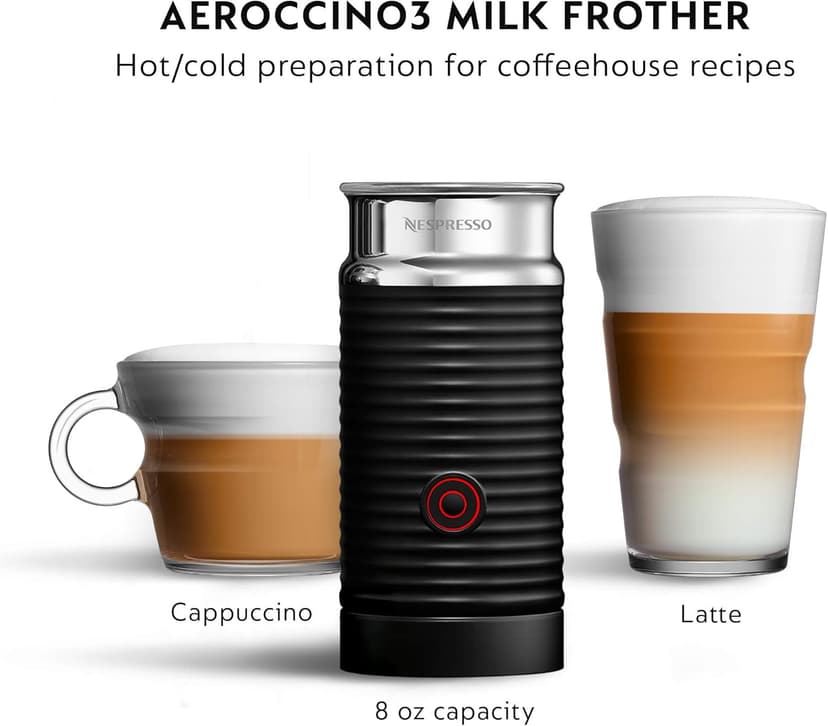 Nespresso VertuoPlus Coffee and Espresso Machine by De'Longhi with Milk Frother, Ink Black