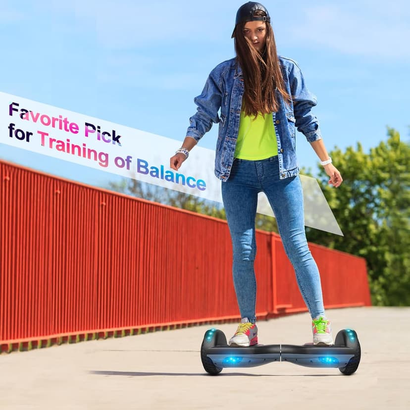 FLYING-ANT Self Balance Scooter 6.5" with Speaker and LED Lights Red