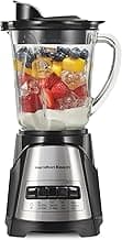 Hamilton Beach Power Elite Wave Action Blender For Smoothies, 40 Oz Glass Jar, 12 Functions Including Puree, Crush Ice, Black, 700 Watts, Black (58148A)