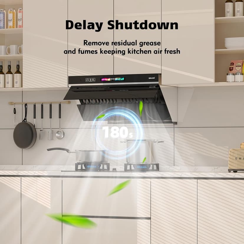 Under Cabinet Range Hood 30 inch, 900 CFM Kitchen Hood with Voice/Gesture/Touch Control,Ducted/Ductless Convertible Stainless Steel Range Hood, 4 Speed Exhaust Fan,Adjustable Lights