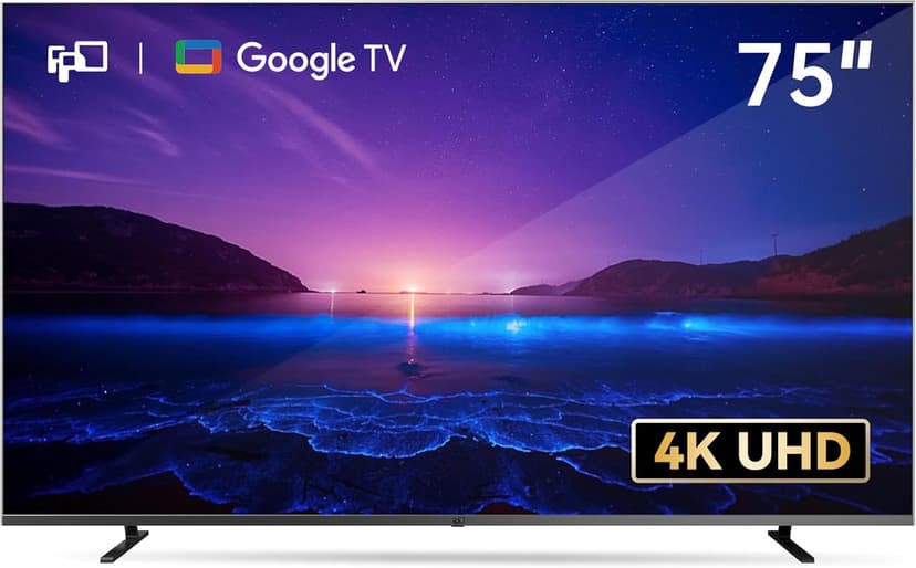 FPD 75 Inch Smart TV, 4K LED Google TV with Google Play Built-in Google Cast, HDR 10, Compatible with Dolby Atmos & Vision MEMC, Voice Assistant Remote, UHD Flat Screen Television (CG75 C3-2024)