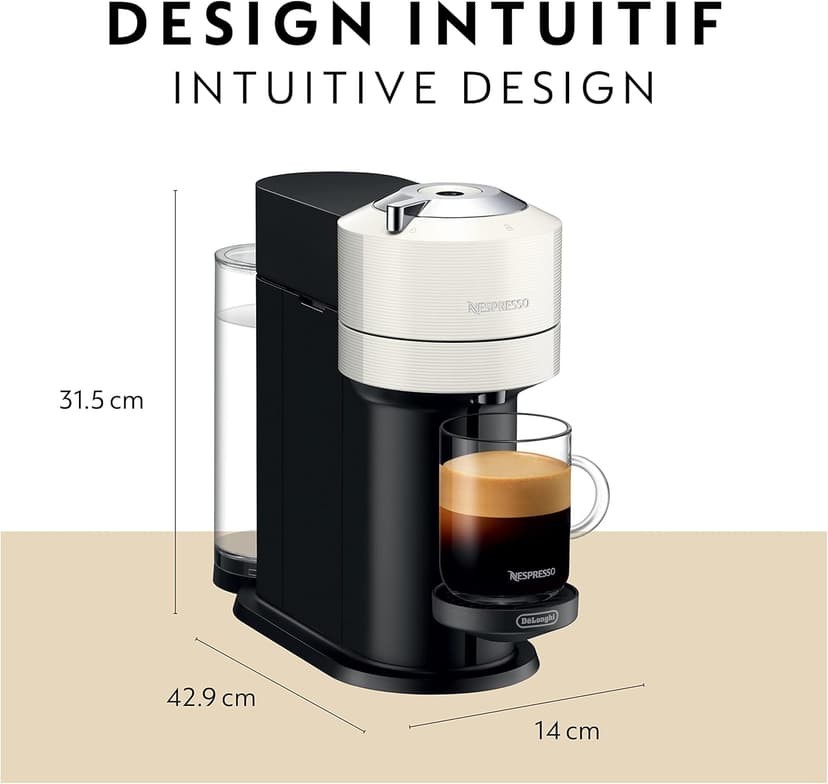 Nespresso Vertuo Next Coffee and Espresso Machine by De'Longhi, White (ENV120WCA)