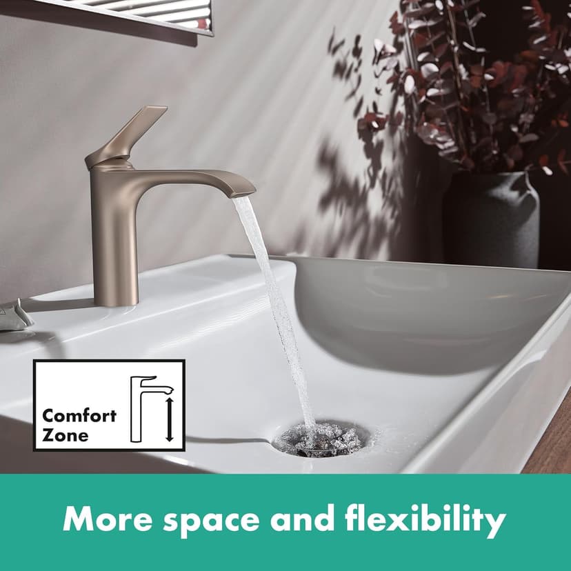 hansgrohe 75010821 Vivenis 80 with Pop-Up Drain, Brushed Nickel 1.2 GPM Single Hole Bathroom Faucet