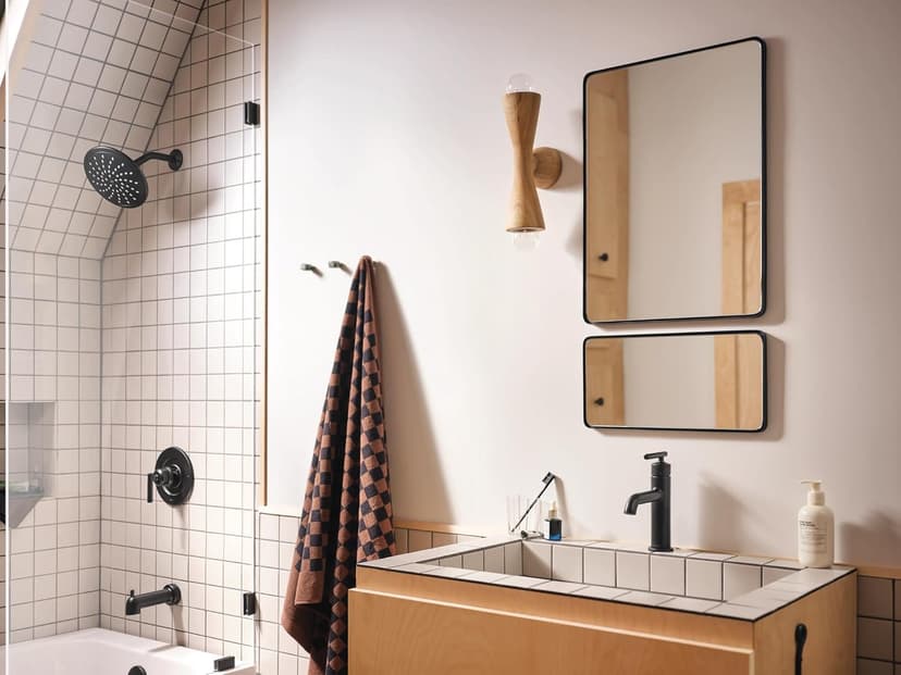 Moen 6145BL Gibson One Handle Single Hole Modern Bathroom Sink Faucet with Optional Deckplate, Matte Black