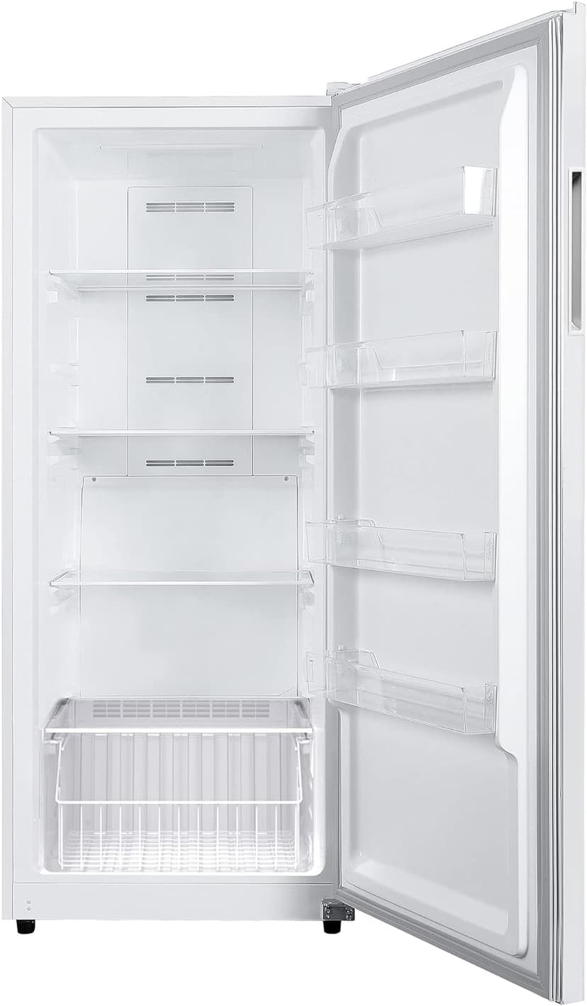 Hamilton Beach HZ8971 17 cu ft Upright Convertible Fridge/Freezer-Frost Free-Reversible Door-Removable Glass Shelves-LED Interior Light, White