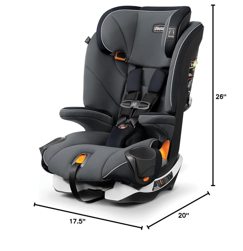 Chicco MyFit® Harness + Booster Car Seat, Forward-Facing 5-Point Harness Car Seat and High Back Booster Seat, for Children 25-100 lbs. | Fathom/Grey/Blue