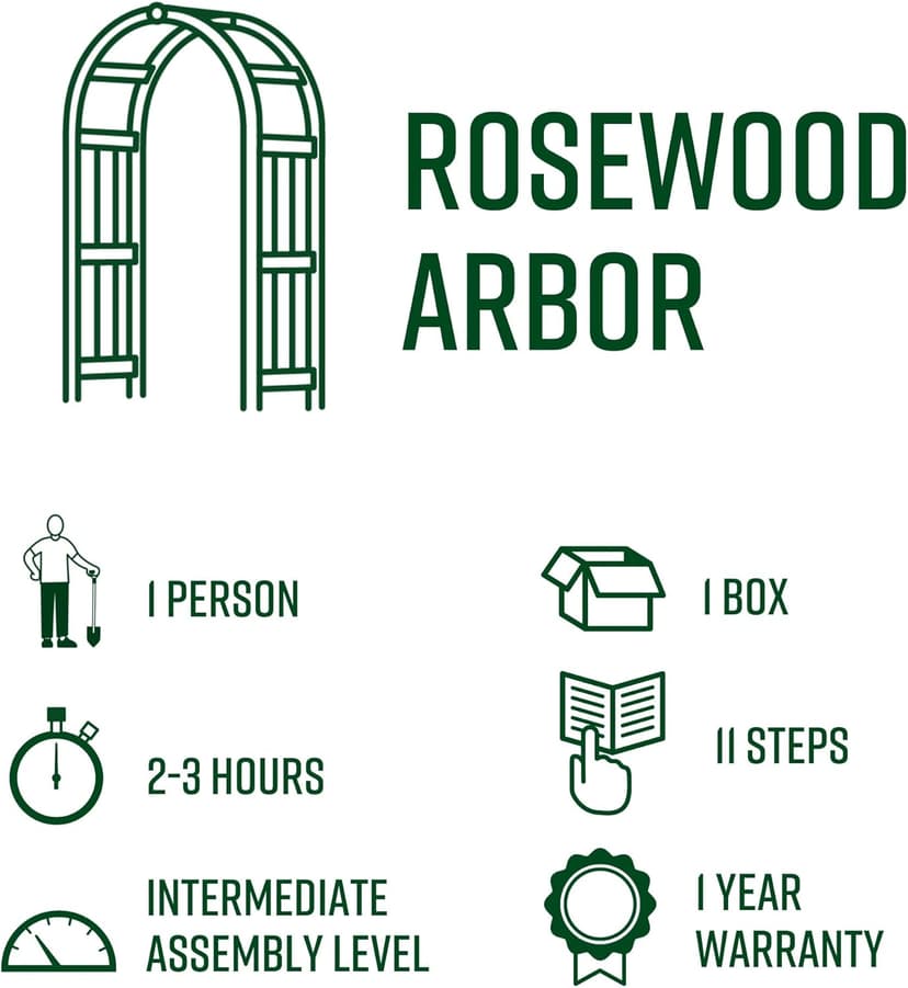 Rosewood 47"W x 89"H Cedar Arbor