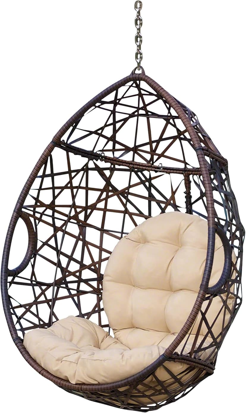 Christopher Knight Home CKH Wicker Tear Drop Hanging Chair, Brown