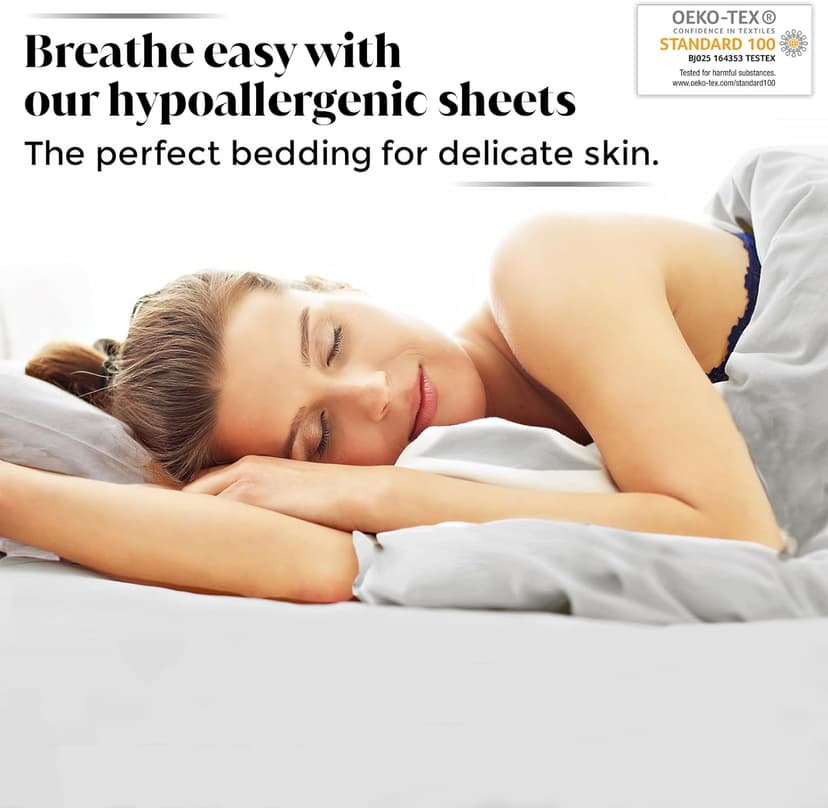 Luxury Bamboo Market | King Size Bed Sheet Set | 100% Viscose Made from Bamboo | Organically Grown | Ultra Soft | Cooling Sheets for Hot Sleepers | 17" Deep Pocket [Dove Grey (Silver Grey)]