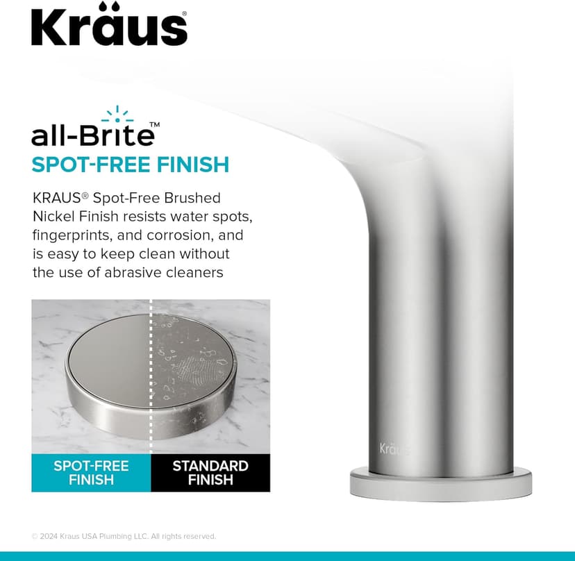 KRAUS Indy Single Handle One Hole Bathroom Sink Faucet in Spot-Free Brushed Nickel, KBF-1411SFBN