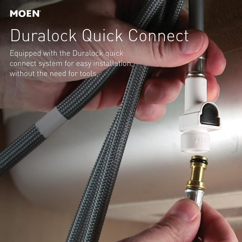 Moen Weymouth Brushed Gold Traditional Shepherd's Hook Pulldown Kitchen Faucet Featuring Pull Down Spray Head with Power Boost, S73004BG