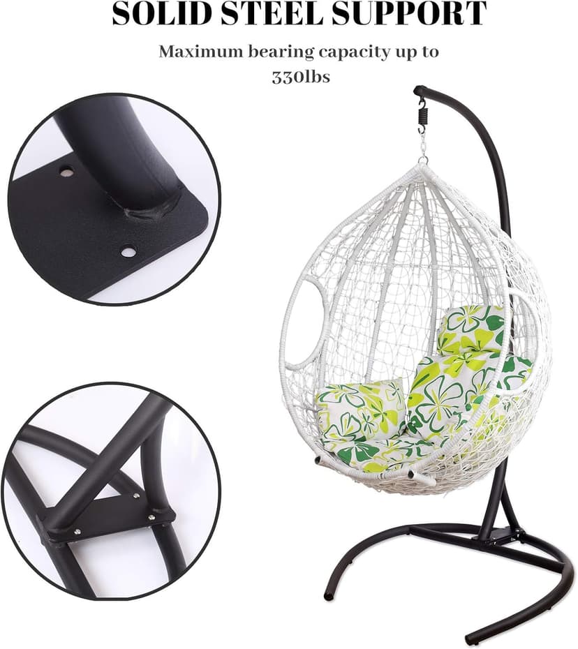 Hanging Chair Stand (Stand Only), Hammock Chair Stand for Indoor Outdoor, Heavy Duty 330 Pound Weight Capacity