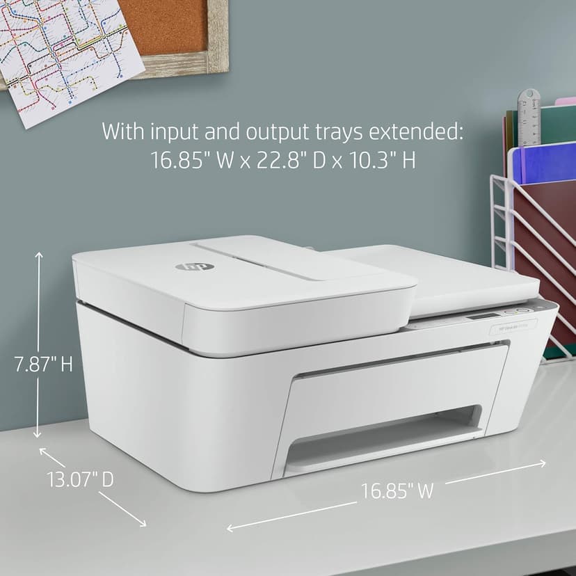 HP DeskJet 4155e Wireless Color Inkjet Printer, Print, scan, copy, Easy setup, Mobile printing, Best-for home, 3 month Instant Ink trial included, white