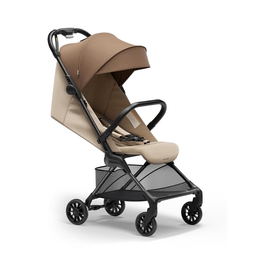 Lightweight Baby Strollers for Airplane, Ultra-Compact Travel Stroller, Light & Strong Portable Toddler Stroller with Carbon Fiber Frame and UPF 50+ Waterproof Fabric, Only 9.9 lbs, Brown