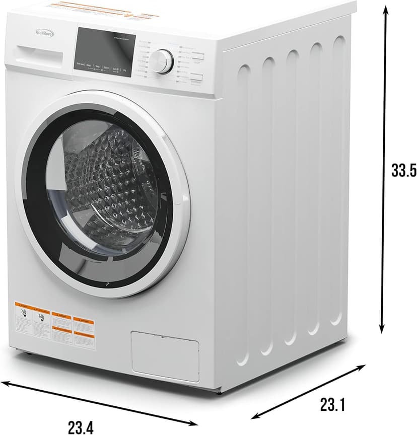KoolMore 2-in-1 Front Load Washer and Dryer Combo, 2.7 Cu. Ft., for Apartment, Dorm, RV, 16 Wash and 4 Dry Cycles, Compact Space Saver [White] [120V] (FLC-3CWH)