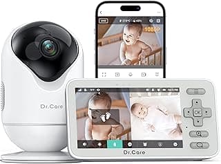 VistaView Lite Smart WiFi Baby Monitor - 4” 720P Split Screen & 1080P Camera App Control, Motion Alerts, HD Night Vision, 3000mAh Battery, 2-Way Talk, Multi-User, Triple Security, 1000ft Range