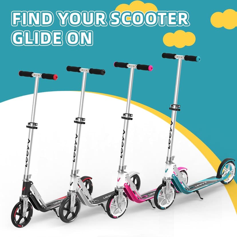 Scooter for Kids 6-12 & Adults | Adjustable Height, Foldable, Lightweight Aluminum Frame | Holds Up to 220lbs | Smooth Ride on Any Terrain