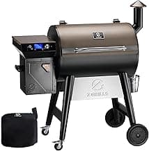 Z GRILLS Wood Pellet Grill Smoker with PID 2.1 Controller, 704 Cooking Area, Meat Probes, Rain Cover for Outdoor BBQ, 7002C