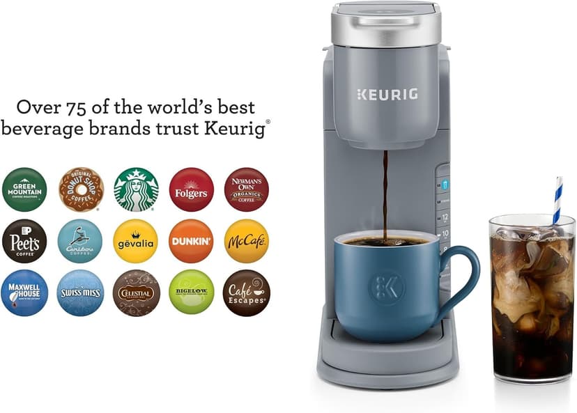 Keurig K-Iced Coffee Maker, Single Serve K-Cup Pod Iced Coffee Maker, With Hot and Cold Coffee Capabilities, Brews Any K-Cup Pod, Gray