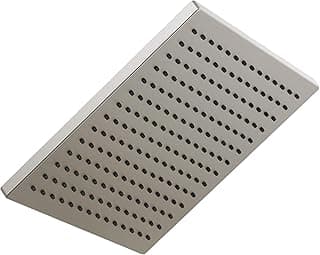 Delta Brushed Nickel Square Rain Shower Head, 12 Inch Metal Large Shower Head Rainfall, Overhead Rain Showerhead, 2.5 GPM Flow Rate, Stainless 52159-SS25