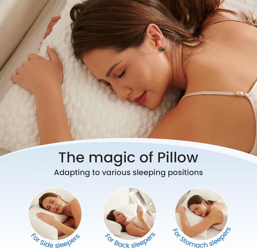 Original Adjustable Bed Pillow for Sleeping, Good for Side, Back & Stomach Sleeper with Washable Removable Cover, Additional Foam Fill Included
