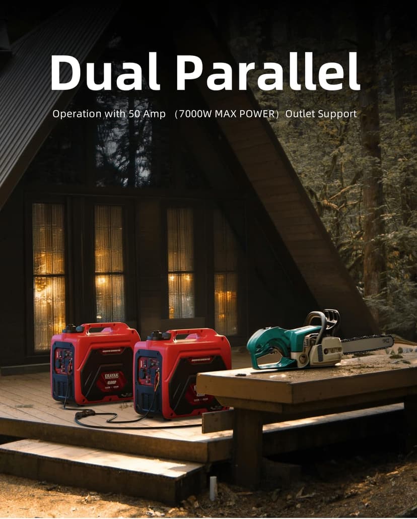 ERAYAK 4500W Portable Inverter Generator for Home Use, Super Quiet Small Generator for Camping Outdoor Emergency Power Backup, Gas Powered Engine, ECO Mode, EPA Compliant
