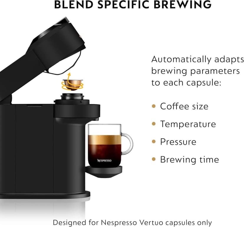 Nespresso Vertuo Next Coffee and Espresso Machine by De'Longhi with Milk Frother, Limited Edition,18 ounces, Matte Black