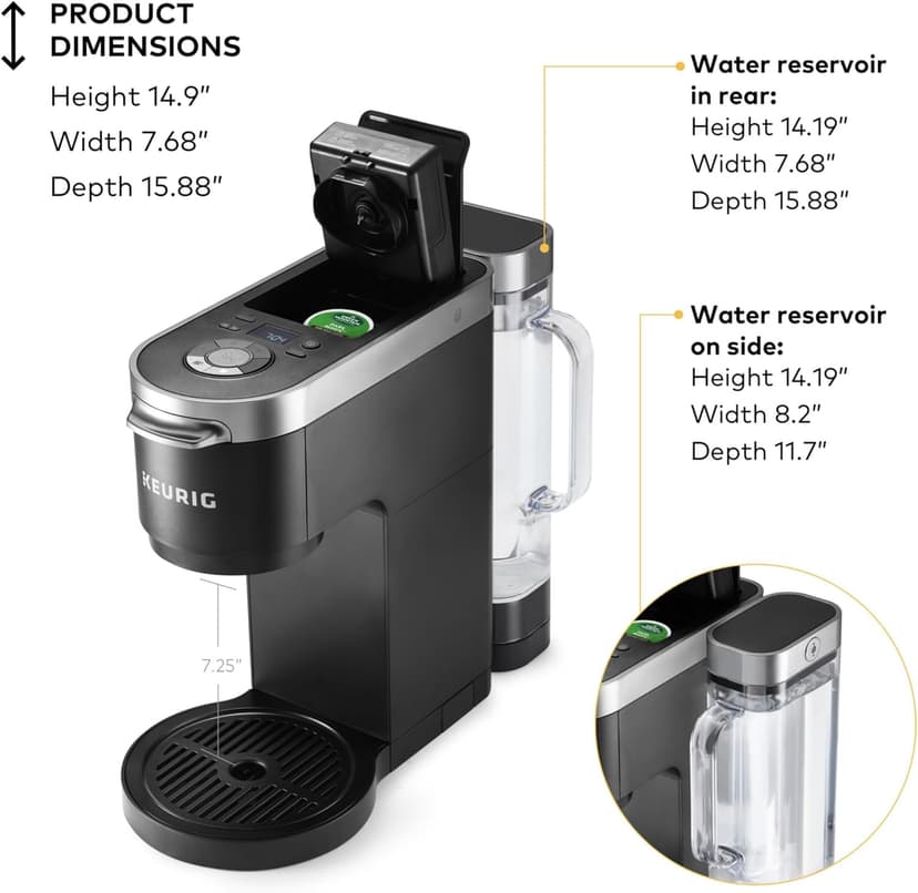 Keurig K-Duo Plus Single Serve & Carafe Coffee Maker, Multi-Position 60oz Removable Reservoir, Programmable Auto Brew Carafe, Black