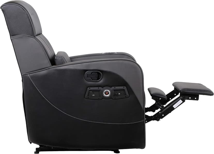 X Rocker Gamma Recliner Gaming Chair, 2.1 Bluetooth Audio System, Headrest Mounted Speakers, Built-in Footrest and Cupholder, 718001, 34.84" x 39.37" x 30.31", Black