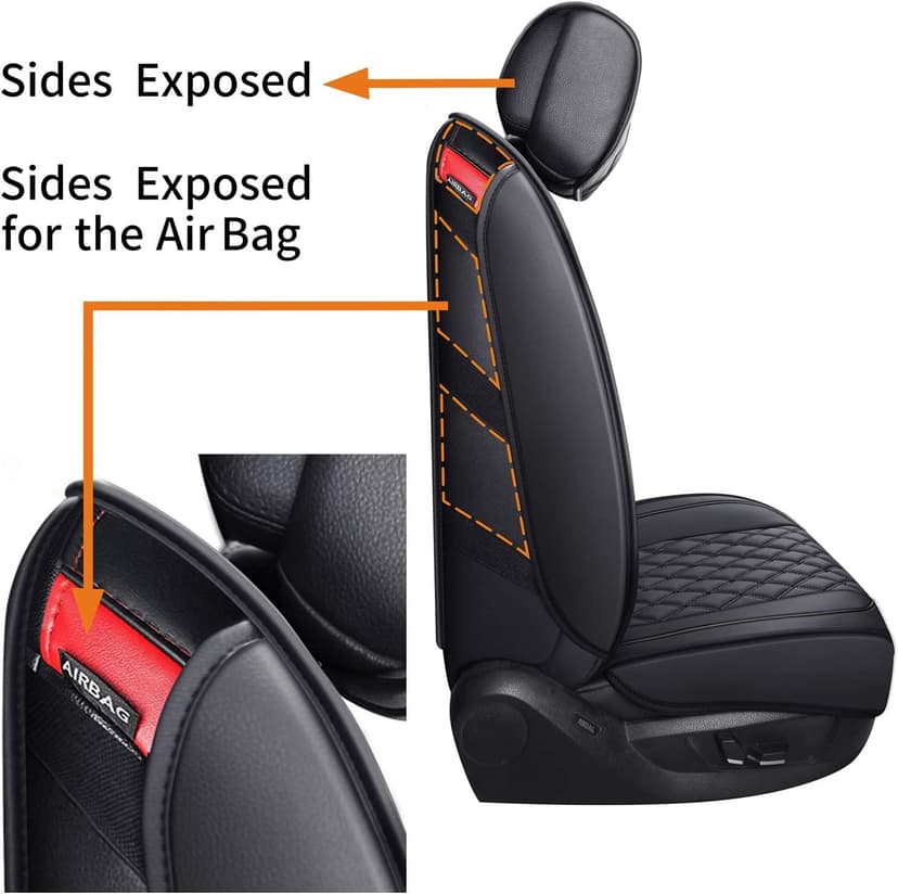 Aierxuan Car Seat Covers Full Set with Waterproof Leather, Automotive Vehicle Cushion Cover for Cars SUV Pick-up Truck Fit for 2009 to 2025 Ford F150 Carhartt and 2017 to 2025 F250 F350 F450