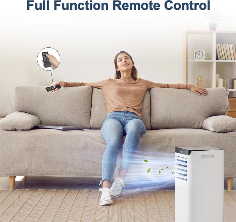 Portable Air Conditioners 8,000 BTU Air Conditioner Portable for Room up to 365 Sq.Ft. Portable AC Unit with Remote Control 4 Modes Dehumidifier Window Mount Kit (8000-07E)