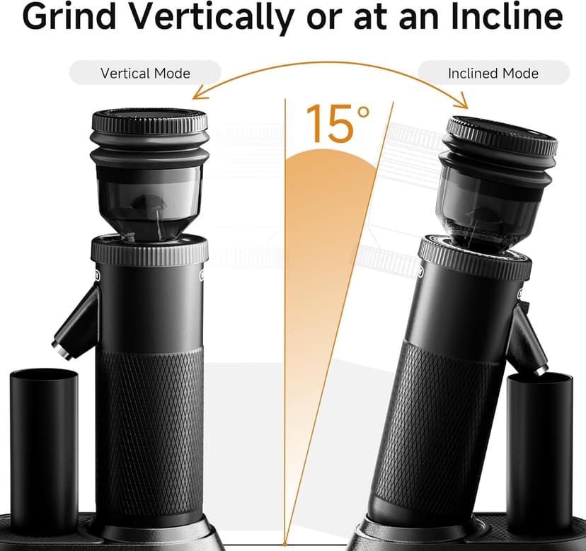 HIBREW G5 Single-Dose Espresso Grinder with Conical Burr, Magnetic Dosing Cup, Metal Housing, Dual-Speed Adjustment, 36-Step Micro Grind Settings - for Espresso Moka Pots & Drip Coffee