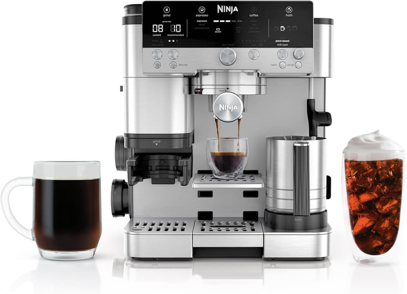Ninja Espresso Machine and Drip Coffee Maker| Luxe Café Premier Series | Integrated Coffee Grinder, Milk Frother, Assisted Tamper & Built-In Espresso Accessory Storage | Stainless Steel | ES601