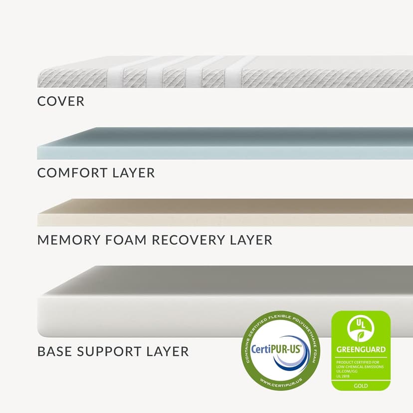 Leesa Original Foam 10" Mattress, Queen Size, Cooling Foam and Memory Foam / CertiPUR-US Certified / 100-Night Trial,Grey