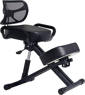 Master Massage Ergonomic Kneeling Chair with Back Support for Office -Posture Chair with Angled Seat and Backrest for Home and Office-Posture Correction Stool-Improve Your Posture