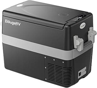 BougeRV 12V Refrigerator Fridge Freezer Portable Car Fridge 42 Quart Electric Cooler 12V/24V DC 110~240V AC for RV Camper Truck Jeep Pickup SUV Van Boat Camping Tailgating Road Trip Outdoor Travel
