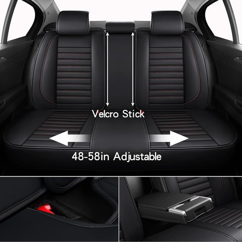 Car Seat Covers for Cars, Faux Leather Seat Covers for Cars SUV Super Breathable Universal Automotive Seat Covers Fit for Most Sedans Balck Brown