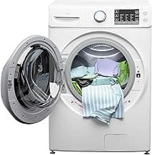 KoolMore FLW-5CWH 27" Front Load X-Large 4.5 Cu. Ft Machine with Quiet Inverter Motor, Steam and Water Plus Functions, 20-Minute Quick, 12 Washing Cycles [120V], White