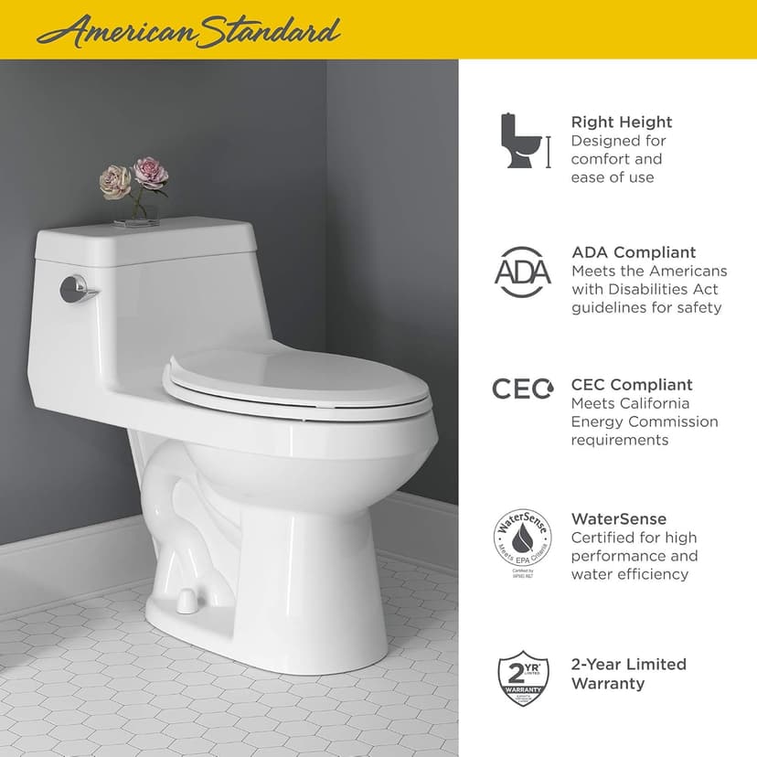 American Standard 2961A104SC.020 Colony One-Piece Toilet, White